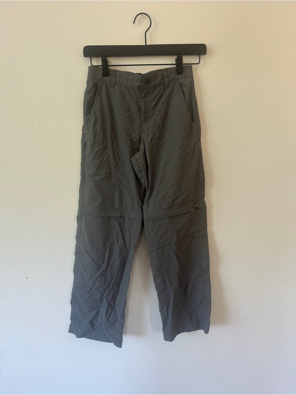 Columbia Youth Convertible Hiking Pants Size Medium M 10/12 Grey Cargo Shorts